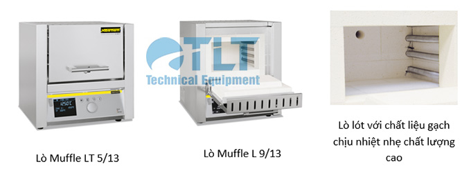 Lò Muffle với vật liệu cách nhiệt là gạch và của lật hoặc cửa nâng